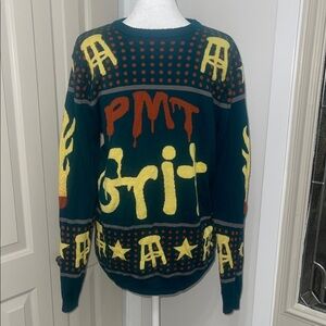 PMT Grit Graphic Crewneck Sweater - Navy and Yellow